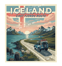 СТИКЕР East fjords route (Исландия)
