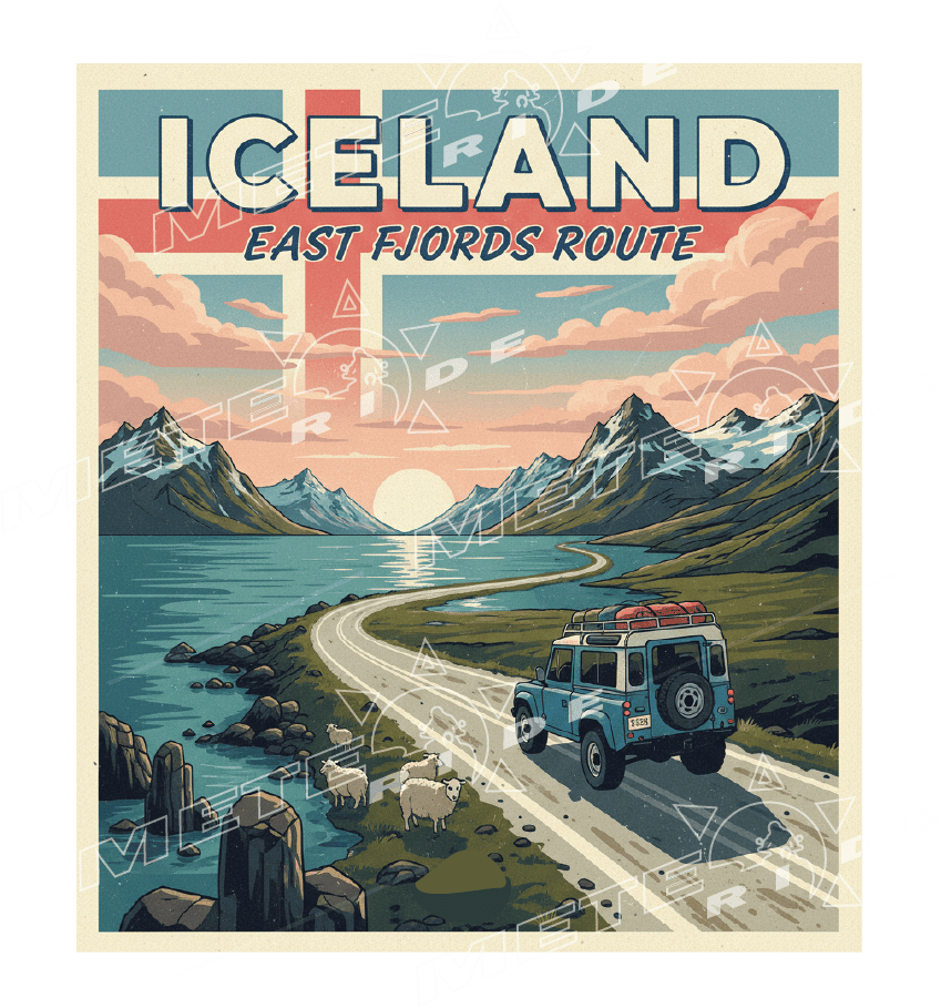 СТИКЕР Пътят през източните Исландски фьорди (East fjords route Iceland)