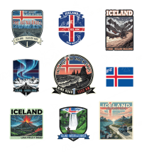 Пакет мото стикери от Исландия + флаг (Iceland moto stickers pack)