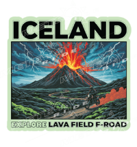 СТИКЕР Черните вулканични пътища на Исландия (Lava Field F-Road Iceland)