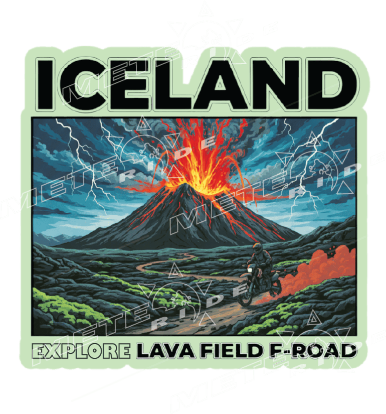 СТИКЕР Черните вулканични пътища на Исландия (Lava Field F-Road Iceland)